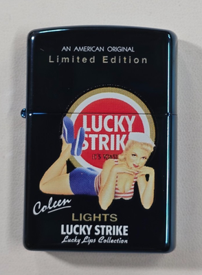 Lucky Strike Zippo 2007 Pin Up Blue Girl Double Sided (12) | eBay