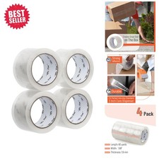 Clear Packing Tape 4 Pack - Heavy Duty, 2" Wide, 60 Yards for Shipping Storage