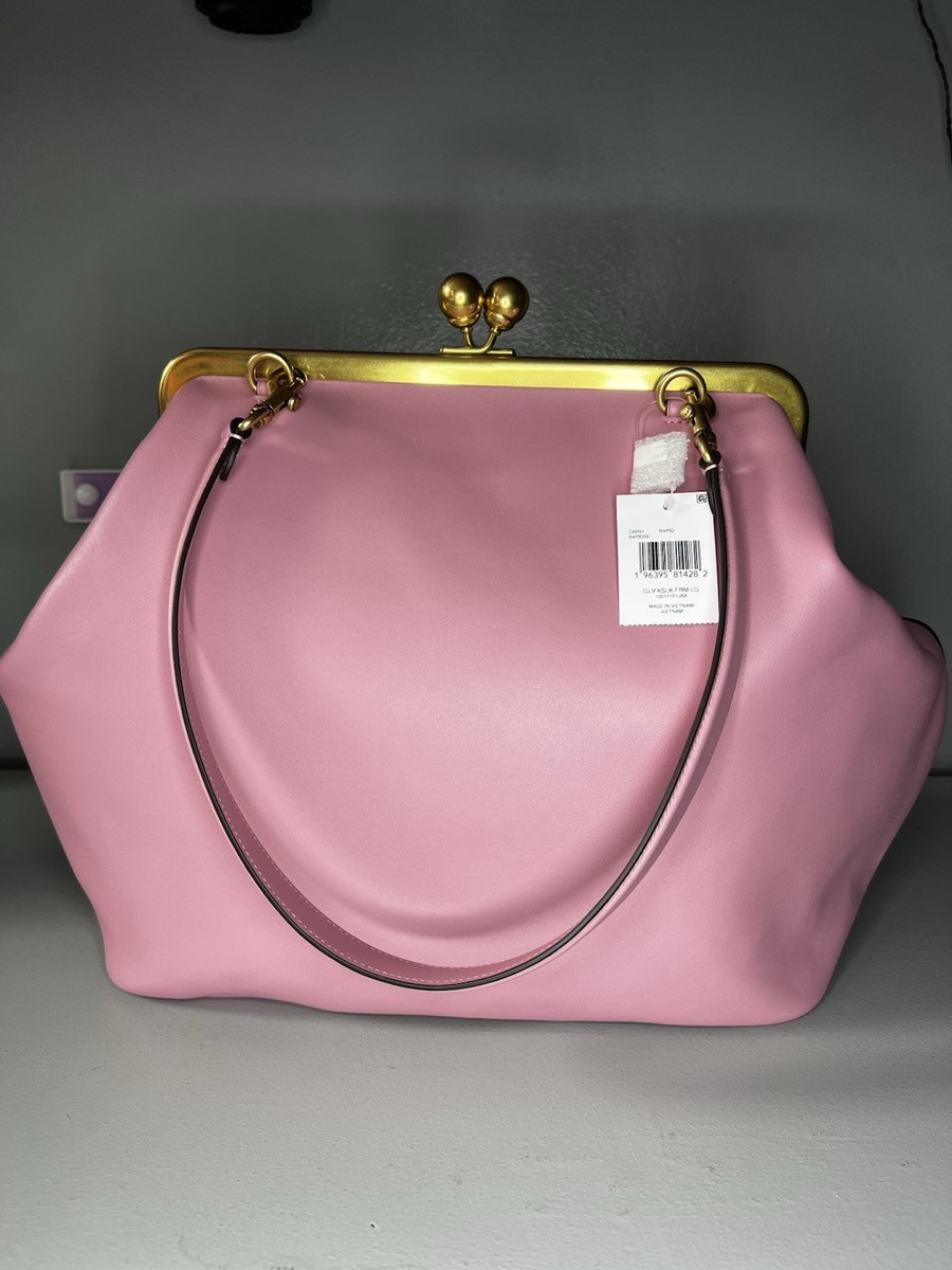 バッグ Coach Large Kisslock Frame Bag Pink 25ss Large Kisslock