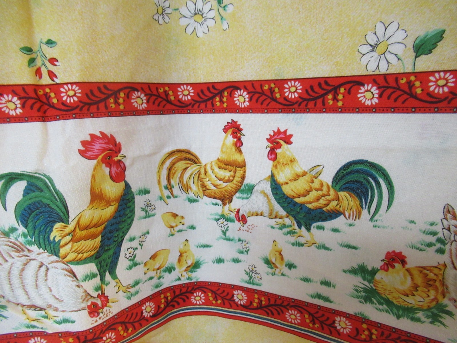 Daisy Kingdom   Amy's Aprons "ROOSTER   BORDER" #9227   Cotton Fabric   1Y8"X44"