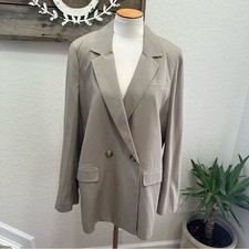 Madewell Drapeweave Caldwell Women's Tan Taupe Blazer jacket size XL