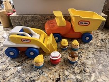 Vintage Little Tikes Toddle Tots LOT ~Skid Steer Loader, Dump Truck & People!~