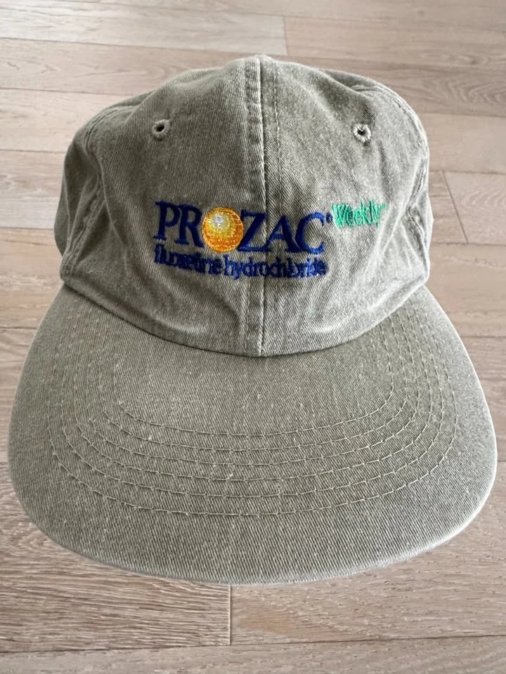 Sombrero de fluoxetina Prozac de colección - Gorra de representante de medicamentos farmacéuticos Foto 2 de 4