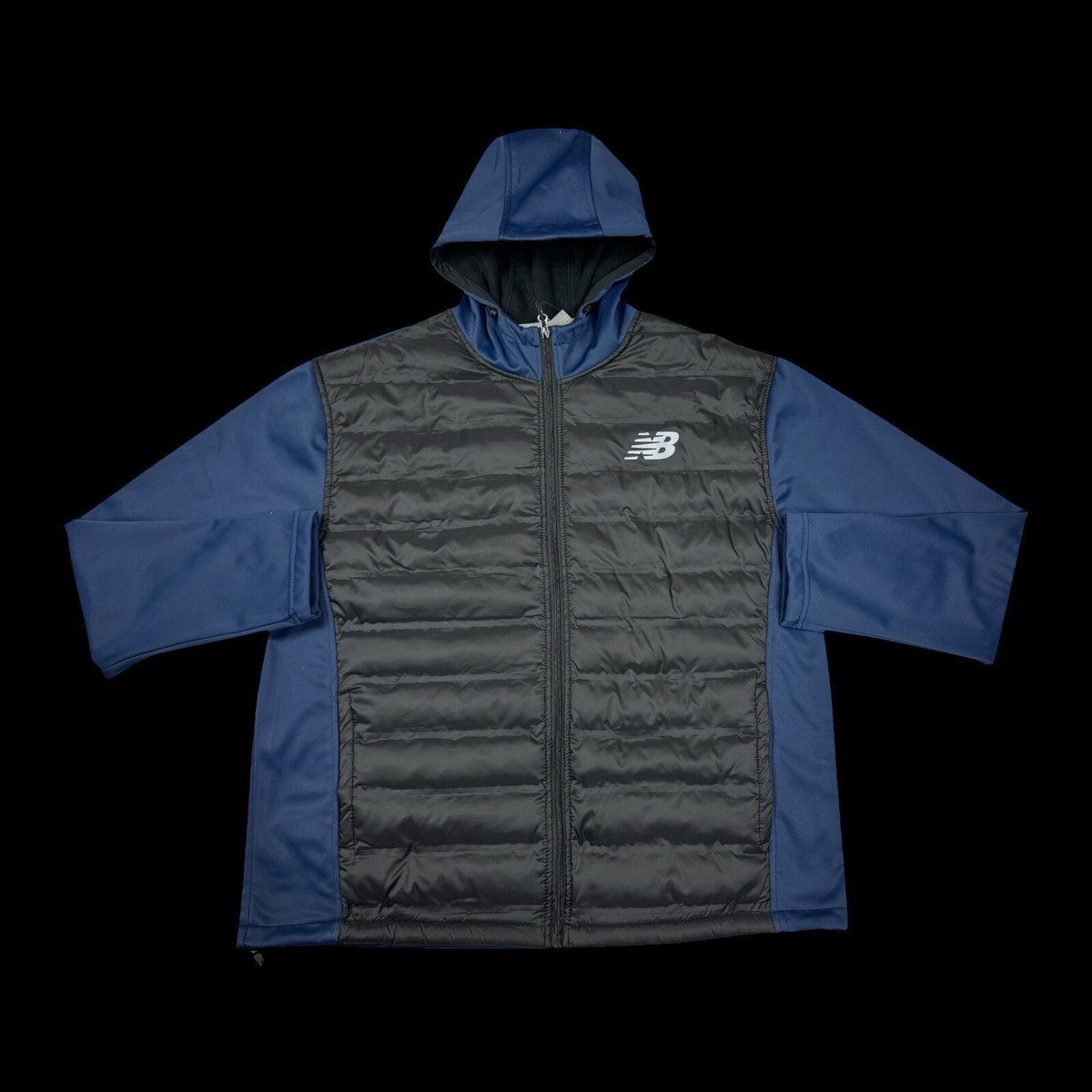 New Balance Mens Large Full Zip Quilted Soft Shell Fleece 4 Way