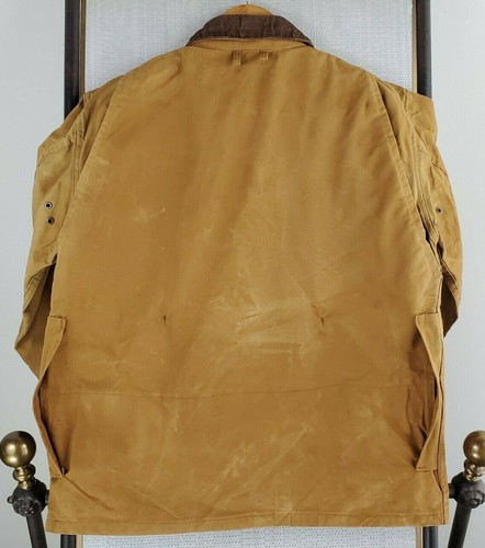 VTG CARHARTT Size 42 Large Rare Duck Lined Hunting Jacket Game Pouch Canvas Mens - Picture 6 of 12