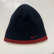 Nike Youth Child Kids Beanie Winter Hat Toboggan One Size Black Red