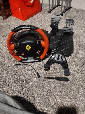 Xbox x/s racing manual wheel with  pedals red black and yellow 