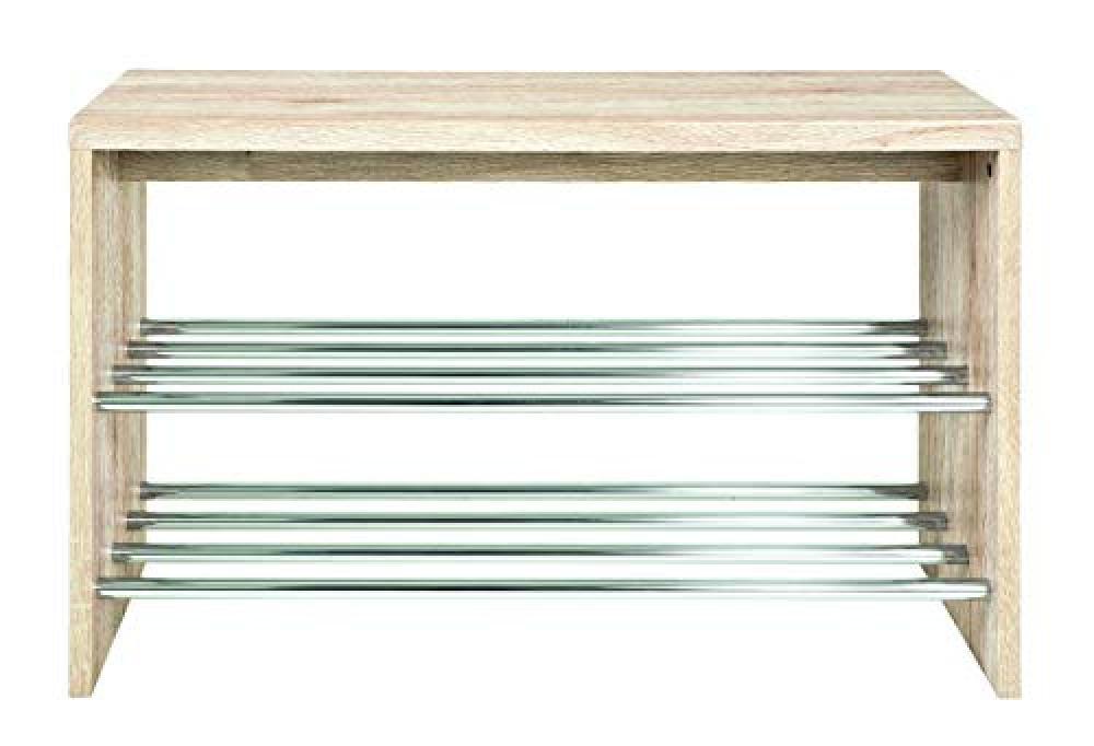 (TG. 81 x 30 x 55 cm) Haku Möbel 95931 Panca San Remo Rovere Cromo, W: 81 x D: