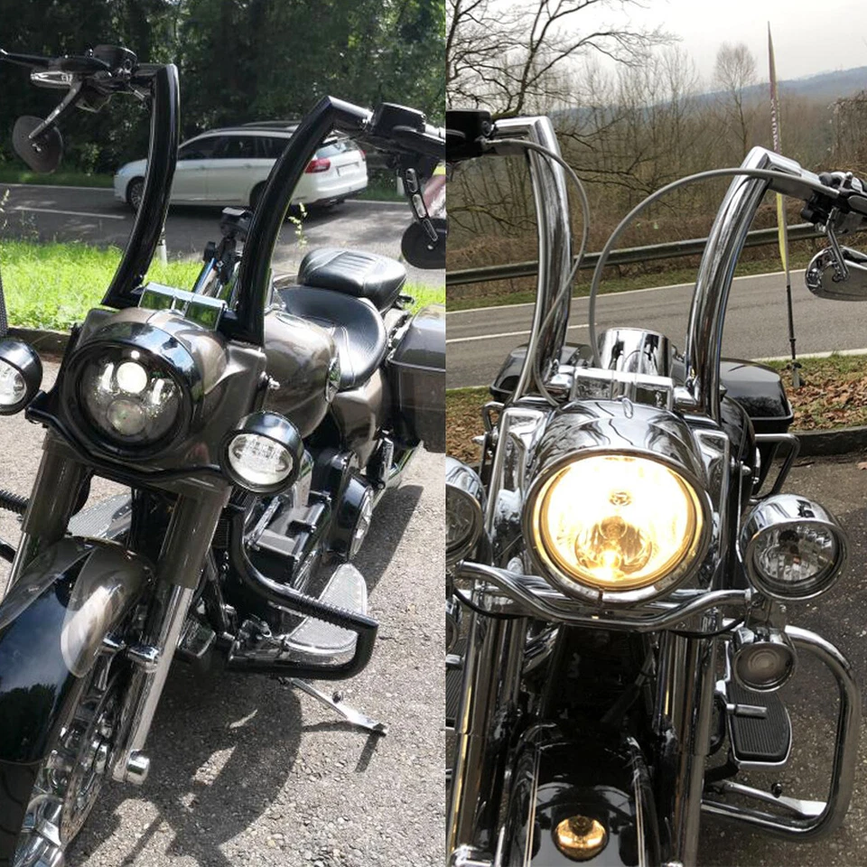 12" 14" 16" Rise APE Hanger Handlebar 2" DNA Monster Fat Bars For Harley Touring - Image 2 of 4