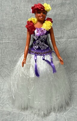 Vintage Hula Doll Pearly Shells 11  Original Box READ NOTES 