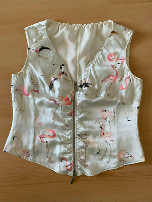 Marc Cain Seidentop Flamingos, N2, sehr edel, tolle Optik, federleicht, hipp,top