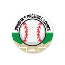 Custom Baseball Lounge Sport Themed Decor Circular Aluminum Metal Sign