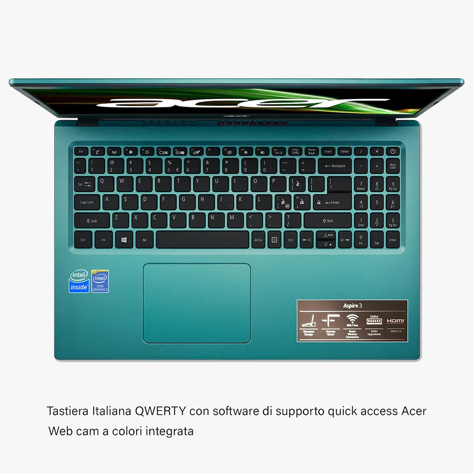 Acer Notebook Intel N6000 SSD 256 GB RAM 16 GB 15,6" FullHD Blue Pronto all'Uso - Immagine 3 di 4