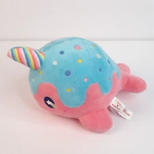 Aurora Tasty Peach Rainbow Narwal Pink And Blue Plush Stuffed Animal 2021