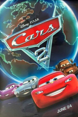 Pixar Cars 2 Teaser #1 Movie Poster (cars & logo) - double-sided - 27'' x 40''