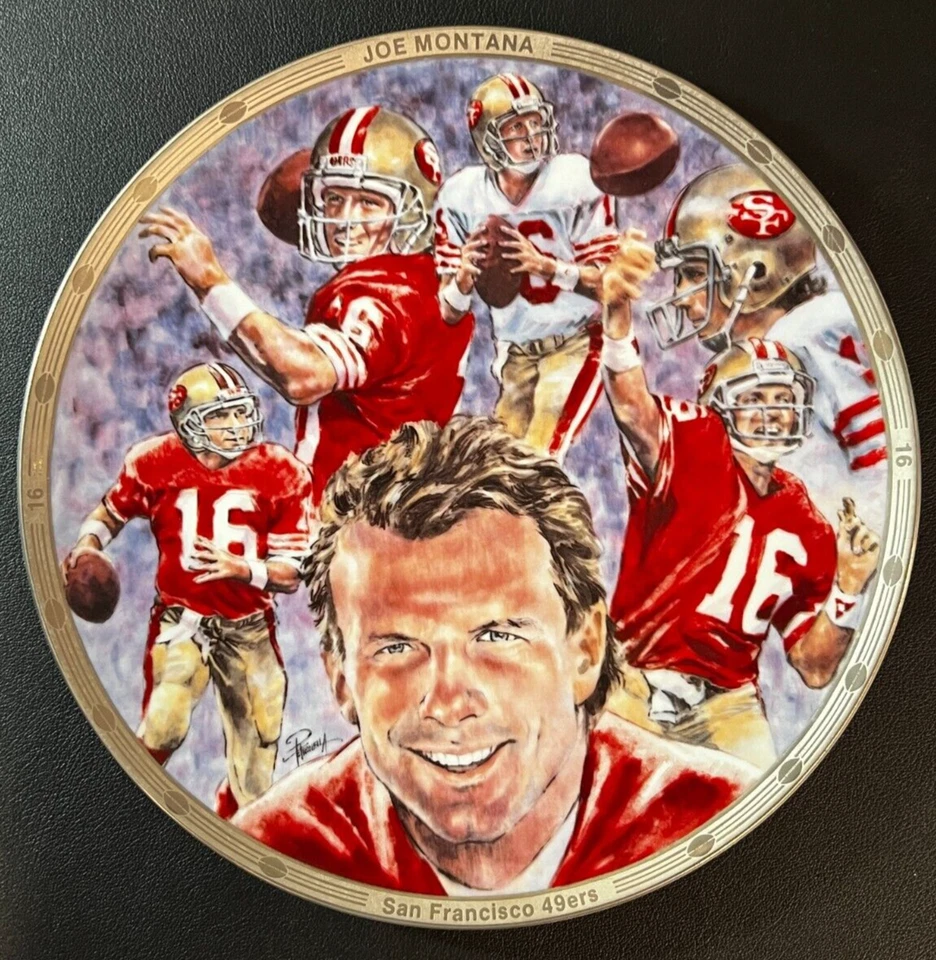 Sports Impressions Ltd. 1990 placa Joe Montana con certificado de autenticidad edición platino SF 49ers NFL! Foto 2 de 4