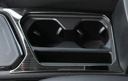 Titanium Main Console Black Titanium Center Console Water Cup Holder Trim For VW Tiguan 2018 ...