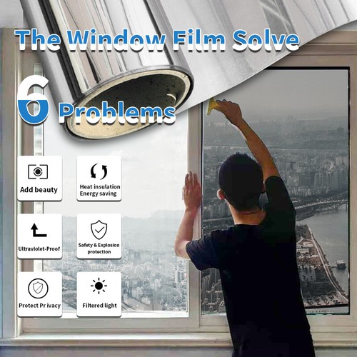 Window Tinting Reflective One Way Mirror Film Solar Anti UV Heat For Home Office - Picture 12 of 20