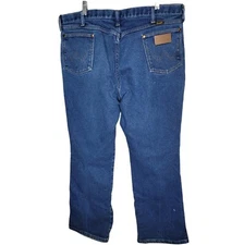 Vintage Wrangler Cowboy Leg Boot Cut Denim Blue Jeans Size 40x30 Made in USA