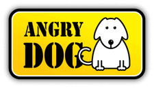 Funny Warning Sign Little Angry Dog Car Bumper Sticker Decal