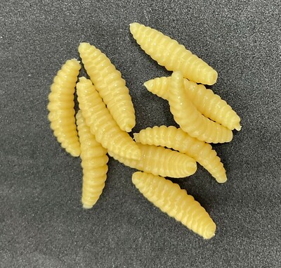 50 x Yellow Artificial Imitation Soft Maggot / Grub Bait Coarse Fishing 