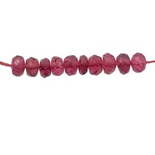 Premium Natural Red Spinel Faceted Roundel Beads  3mm  10 Beads 