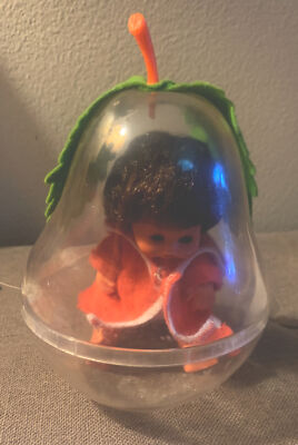 Vintage Furga 6'' Doll in Pear Shape Hard Plastic Case - Made in Italy 1960 s