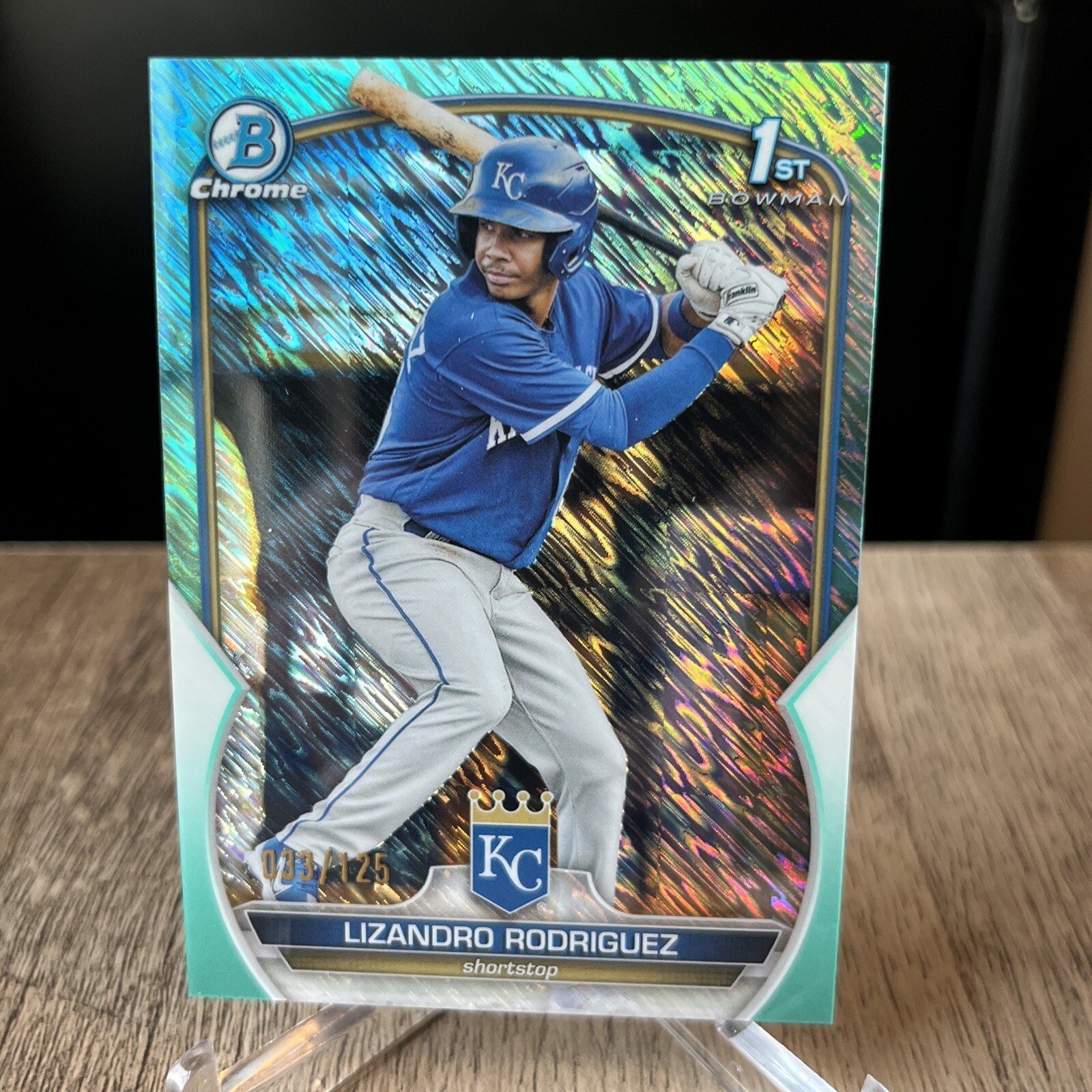 2023 Bowman Chrome Prospects Aqua Shimmer Refr #BCP47 Lizandro Rodriguez /125