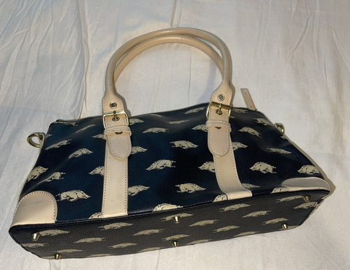 RAZORBACK PURSE/HANDBAG BLACK with beige accents/BEIGE RAZORBACKS BRAND NEW - Picture 7 of 21