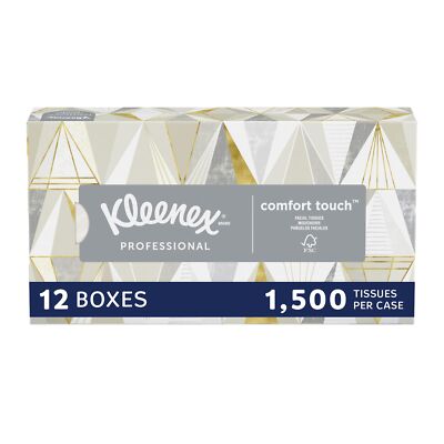Kleenex Facial Tissue Box 125 Count Pack Of 12 2 Ply Absorbent Cream Tissues