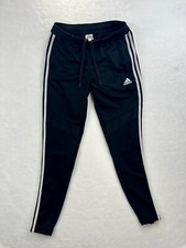 Adidas Women's Track Pants, Black with White Stripes, Size Small