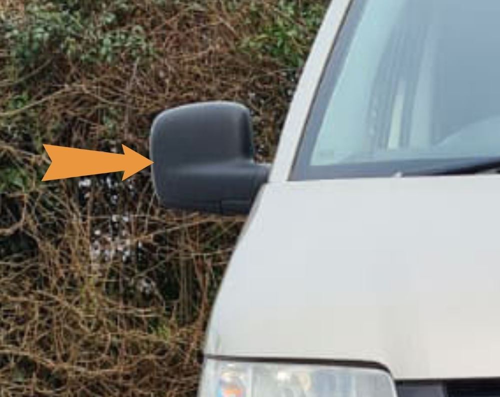 Electric Heated Mirror Offside Drivers Right Vw T5 Transporter 2003-10 Black