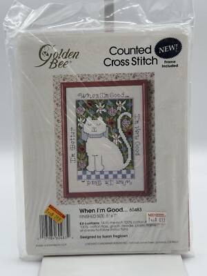 GOLDEN BEE COUNTED CROSS STITCH KIT Cat When I m Good 60483