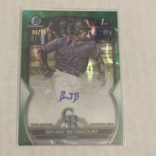 2023 Bowman Chrome Bryant Betancourt 1st Bowman On Card Auto Green Lava #3/99