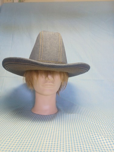 Vintage 70s Denim Cowboy Hat Blue Jeans 
