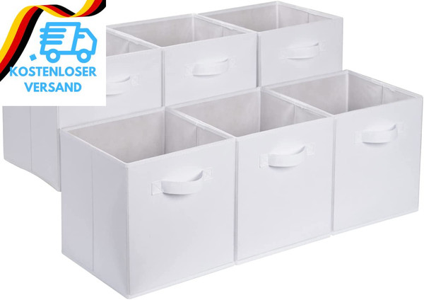 Amazon Basics Zusammenklappbarer AufbewahrungswüRfel/Organizer Aus Stoff Mit Gri-image