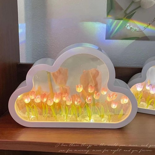 Tulip Light Cloud Shape Tulip Lamp Night Light for Bedroom LED Flower Light - Picture 3 of 12