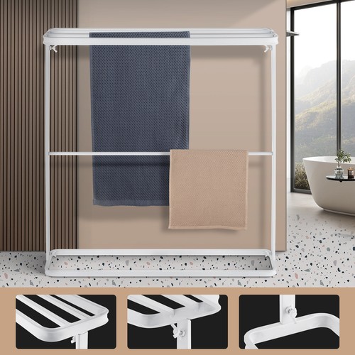 Bath Hanger Bathroom Organizer Storage Holder Dry Steel Freestanding ...