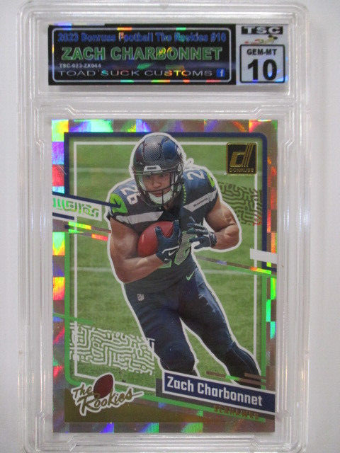 2023 Donruss Football The Rookies #16 Zach Charbonnet Graded TSC10