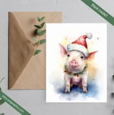 Pig Christmas Cards (12 Cards)