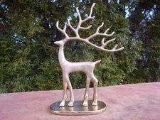 Winter Wonder Lane 10" All Metal Gold Reindeer Pottery Barn Dupe