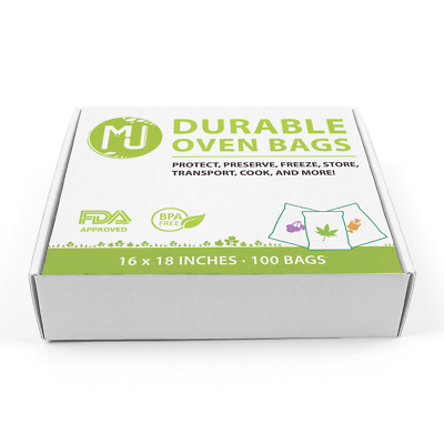 Oven Bags Case 1000 Pack for Turkey Herb Garden Odorless All-Purpose 16'' x 18''