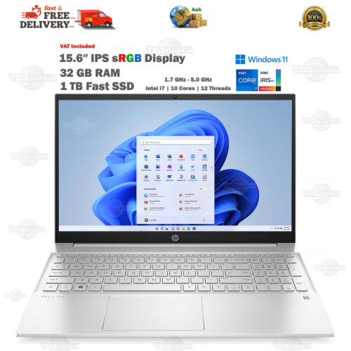 "Laptop HP Pavilion 15,6"" 32 GB RAM 1 TB SSD Gen4 i7 1,7-5 GHz 10Cs Xe W11 £-SPENTO 🙂 - Foto 1 di 10