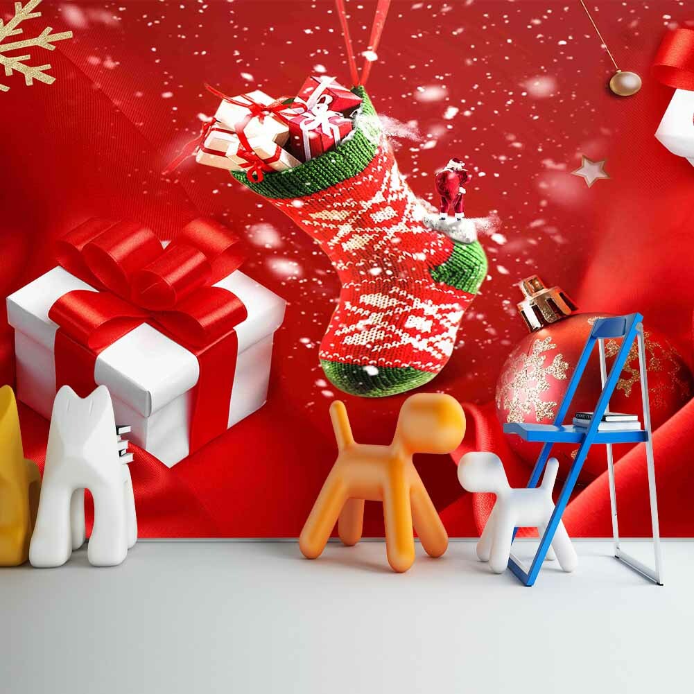 Socks Christmas Gift 3D Full Wall Mural Photo Wallpaper Printing Home Kids Decor-image