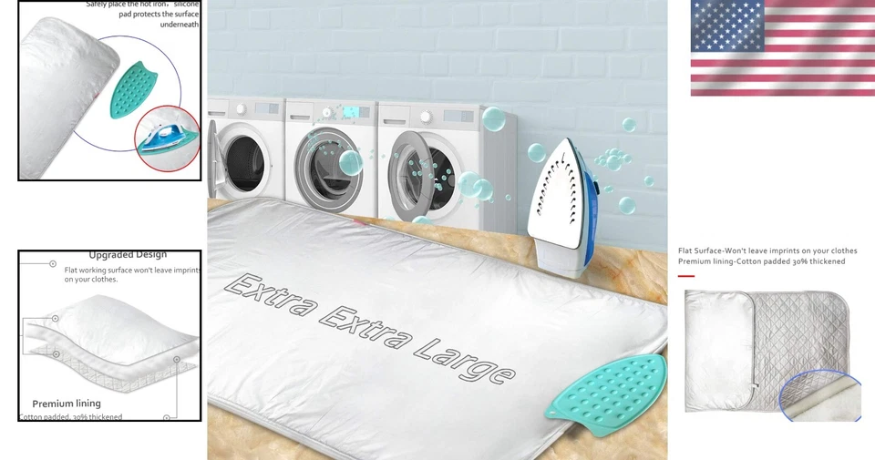Thickened 32x55 Inch Ironing Blanket - Perfect for Tabletop and Countertop Use - Image 2 of 4