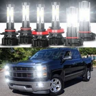 For Chevy Silverado 1500 Crew Cab Pickup 5.3L 2007-2015 LED Headlights Fog Bulbs