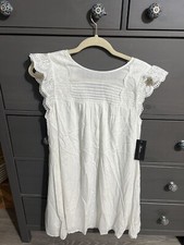 Andree by Unit White Boho SMALL Dress Cotton Blend NEW