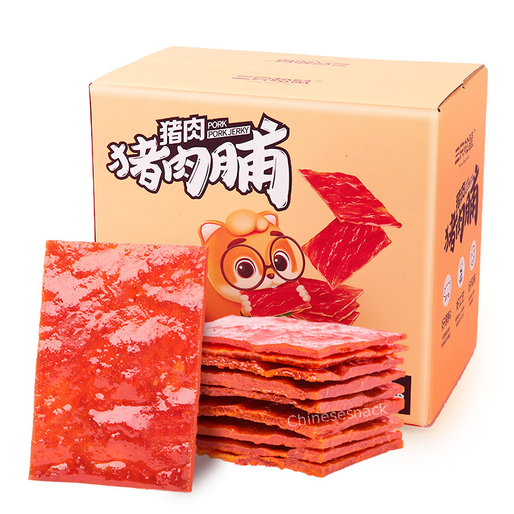 500 g Tres ardillas carne de cerdo seca cecina rebanadas de carne de cerdo bocadillos chinos comida