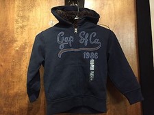 NWOT Gap Kids Fleece Hooded Jacket , Navy SZ XS 4-5 