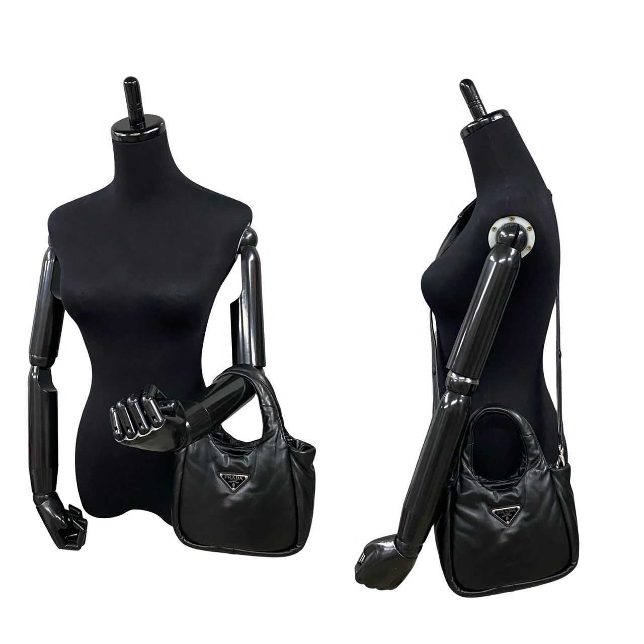 PRADA Soft padding Triangular logo Shoulder Bag l… - image 2